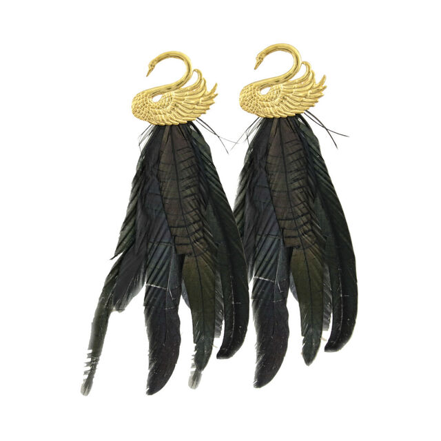 Handmade Earrings ELIZABETH Desperate Design Bronze-Feathers