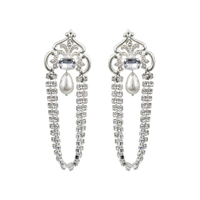 Handmade Earrings OCTAVIA Desperate Design Silver Plated Bronze-Shell Pearl-Crystals