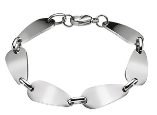 Woman bracelet steel glossy accents N-00897