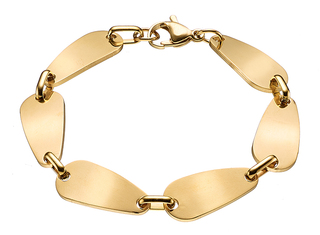 Woman bracelet steel gold glossy accents  N-00897G