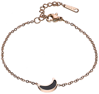 Woman bracelet steel pink chain moon N-00902R