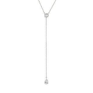 Γυναικείο Κολιέ "Υ" Happy Hearts 01J03-00013 Loisir Ατσάλινο Με Δύο Λευκά Ζιργκόνς