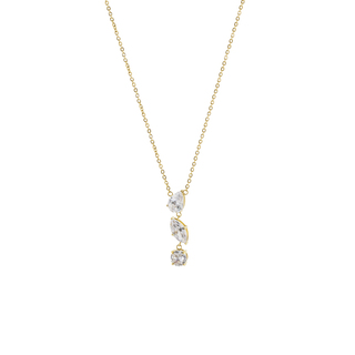 Γυναικείο Κολιέ Happy Hearts 01J27-00033 Loisir Ατσάλινο Επίχρυσο Με Τρία Λευκά Ζιργκόνς