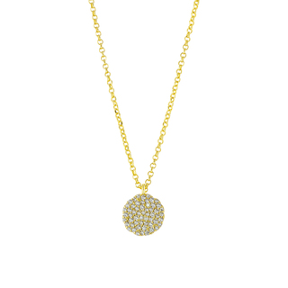 Women's Necklace Cosmic 01L05-01581 Loisir Silver Gold Plated With Round Element Of White Zirconia 