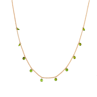 Women's Necklace Dazzling Loisir 01L15-0334 Brass With Rose Gold Plating With Star And Olive Green Zircons