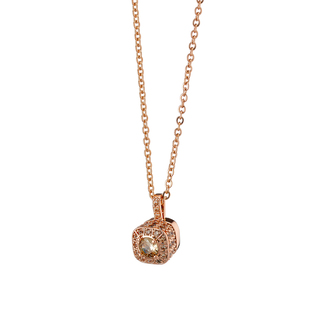 Women's Necklace Candy Bis 01L15-01626 Loisir Brass Rose Gold IP With White Zircons