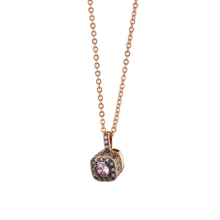 Women's Necklace Candy Bis 01L15-01628 Loisir Brass Rose Gold IP With Pink Zircons