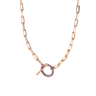 Women's Starstruck Necklace 01L15-01696 Loisir Metallic Rose Gold With Chain And Pink Gold Glitter Element