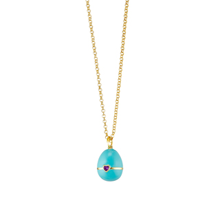 Women's Necklace Dreams 01L15-01792 Loisir Brass Gold Plated, Turquoise Enamel And Heart
