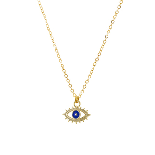 Women's Necklace Look At Me 01L15-01800 Loisir Brass Gold Plated With Blue Eye