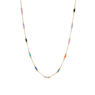 Women's Necklace Pierrot 01L15-01812 Loisir Brass Gold Plated Rosary, With  Colorful Elements Of Enamel