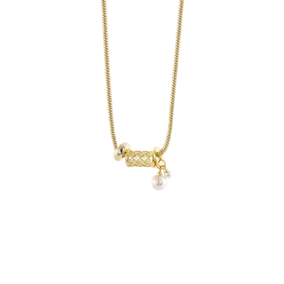 Women's Necklace Harlequin 01L15-02087 Loisir Gold-Plated Metal With Elements And White Pearls