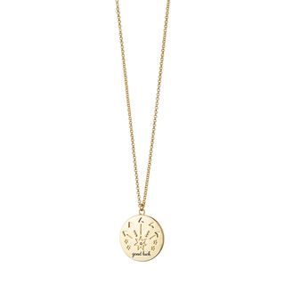 Women's Lucky Charm Necklace 01L15-02192 Loisir Gold Plated Brass With Star And White Zircon 2.3 cm