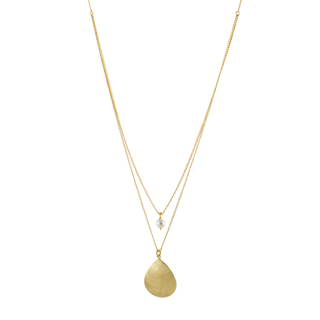 Women's Necklace 01L15-02255 Loisir Double With Pearl Gold Plated Brass