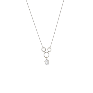 Γυναικείο Κολιέ Gifting 01X01-05637 Oxette Ασημένιο Με Λευκό Ζιργκόν 