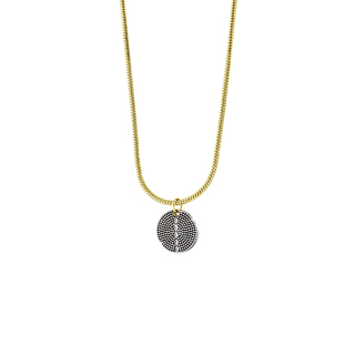 Women's Necklace Natrix 01X15-00248 Oxette Bronze Gold Plated / Black (Oxidized) With White Zircons 1,3 Cm