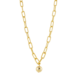 Women's Necklace 01X15-00363 OXETTE Bronze Gold Plated Chain With Ball