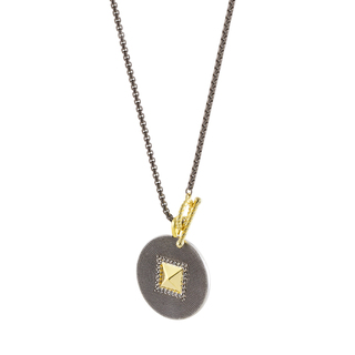 Women's Necklace Natrix 01X15-00562 Oxette Brass Two-tone Silver (Oxidised) / Gold Plated Double With White Zircons