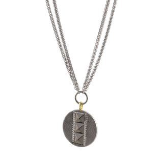 Women's Necklace Natrix 01X15-00562 Oxette Brass Two-tone Silver (Oxidised) / Gold Plated Double With White Zircons