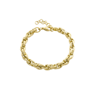 Women's Bracelet Links 02J27-00022 Loisir Gold Plated Steel Braided With Forging