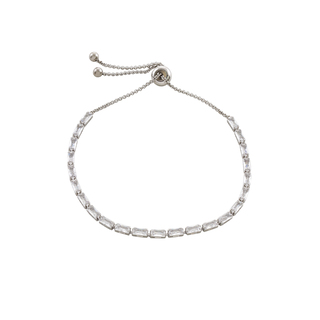 Γυναικείο Βραχιόλι Festive 02L03-00705 Loisir Ατσάλινο Με Λευκά Ζιργκόνς