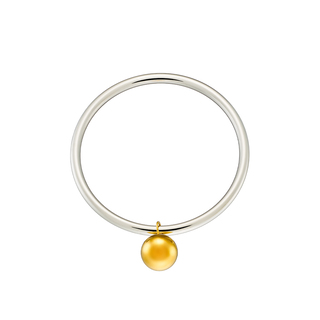 Women's Two-Tone Bangle Bracelet Links 02L03-00729 Loisir Steel With Ball