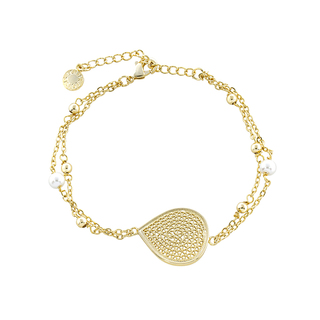 Luminous Women's Bracelet 02L15-01121 Loisir Metallic Gold Plating With Pearls