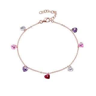 Women's Dazzling Bracelet 02L15-01122 Loisir Bronze-Pink Gold IP With Multicolored Zirconia