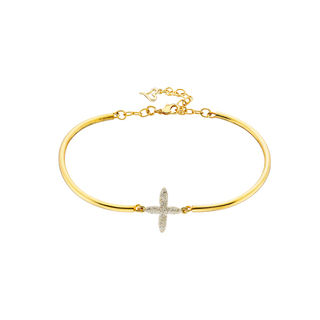 Women's Princess Bracelet 02L15-01394 Loisir Bronze Gold Plated With Cross Element And Silver Glitter