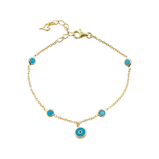 Women's Eye Bracelet Doll 02L15-01446 LOISIR Bronze With Turquoise Enamel And StonesTurquoise