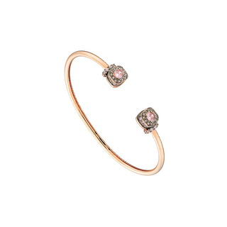 Women's Bracelet Candy Bis 02L15-01482 Loisir Brass Rose Gold IP With Pink Zircons
