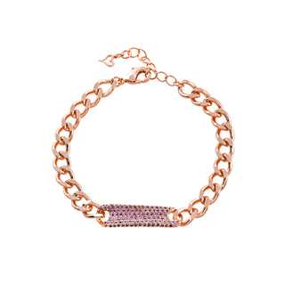 Women's Bracelet Emily 02L15-01511 LOISIR Bronze Rose Gold Plating With Purple Zircon Element