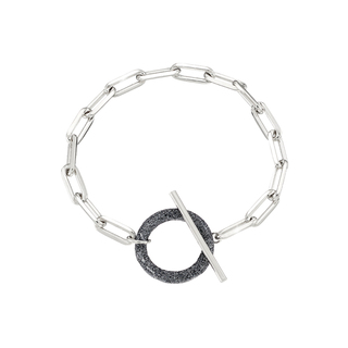 Women's Starstruck Bracelet 02L15-01525 Loisir Metallic Silver With Chain And Gray Glitter Element