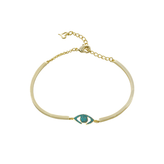 Women's Bracelet Princess 02L15-01686 Loisir Brass Gold Plated With Eye Element And Turquoise Glitter