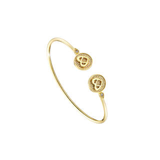 Women's Blooming Gold-Plated Metal Bracelet Fixed With Elements And White Zircons 02L15-01735- Loisir