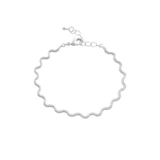 Women's Bracelet Desmos 02L15-01868 Loisir Metallic Silver Wavy