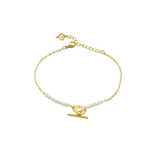 Women's Bracelet Tiny 02L27-00958 Loisir Gold Plated Steel With White Pearls And Element
