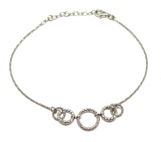 Γυναικείο Βραχιόλι Gifting 02X01-03489 Oxette Ασημένιο Με Κύκλους