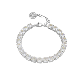 Γυναικείο Βραχιόλι Party 02X03-00565 Oxette Ατσάλι 316L Με Στρογγυλά Λευκά Ζιργκόν 0.6 cm