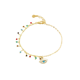 Women's Bracelet Talisman 02X05-02329 Oxette Silver Plated With Eye And Multicolored Stones