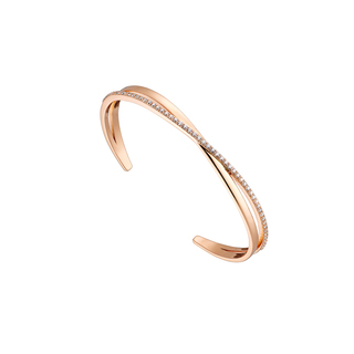 Women's Oxette Twist Bracelet  Click to enlarge 02X15-00143 Metallic With Rose-Gold-Plating And White - CZ
