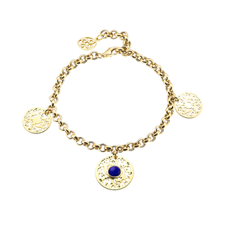 Women's Byzance Bracelet 02X15-00270 Oxette Bronze-Gold IP With Blue Mop Stone