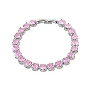 Women's Bracelet Eleganza 02X15-00362 Brass-Platinum Plating Pink Zircons