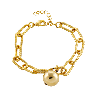Women's Bracelet 02X15-00365 OXETTE Bronze Gold Plated Chain With Ball