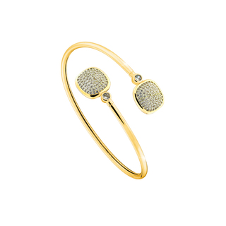 Women's Bangle Bracelet Darling Oxette 02X15-00425 Bronze Gold IP With White Zircons