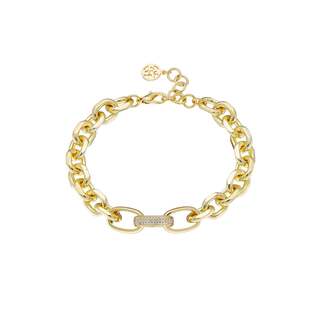 Γυναικείο Βραχιόλι Καδένα Natrix 02X15-00465  Oxette Μπρούντζος Επίχρυσο Με Κρίκους 