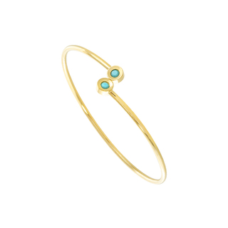 Women Bracelet Extravaganza 02X27-00459 Oxette Steel Gold Plated Cuff Thin With Turquoise Crystals
