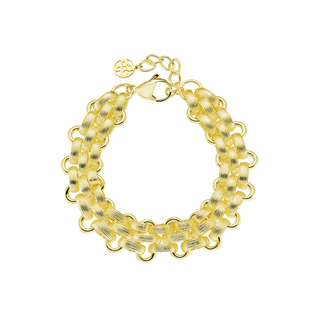Women's Bracelet Links 02X27-00515 Oxette Steel Gold Plated Chain
