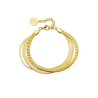Women's Bracelet Glow Bis 02X27-00518 Oxette Gold Plated Steel With Three Chains