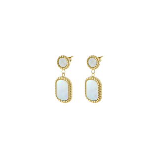 Women's Earrings Mini 03J27-00079 Loisir Gold Plated Steel With Mop Stone